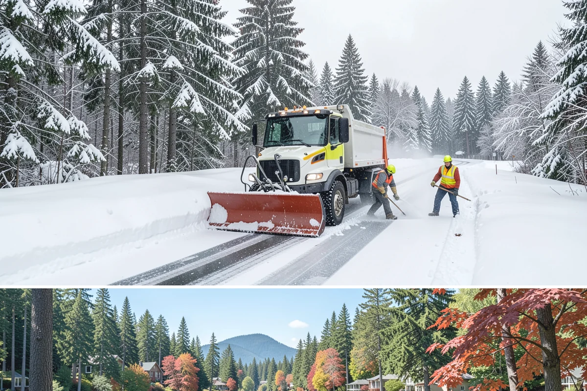 Shopping Center Deicing in Covington, King County, WA - Service runs through the winter retail season, intensifying on freezing-rain days that overlap with weekend and holiday shopping...