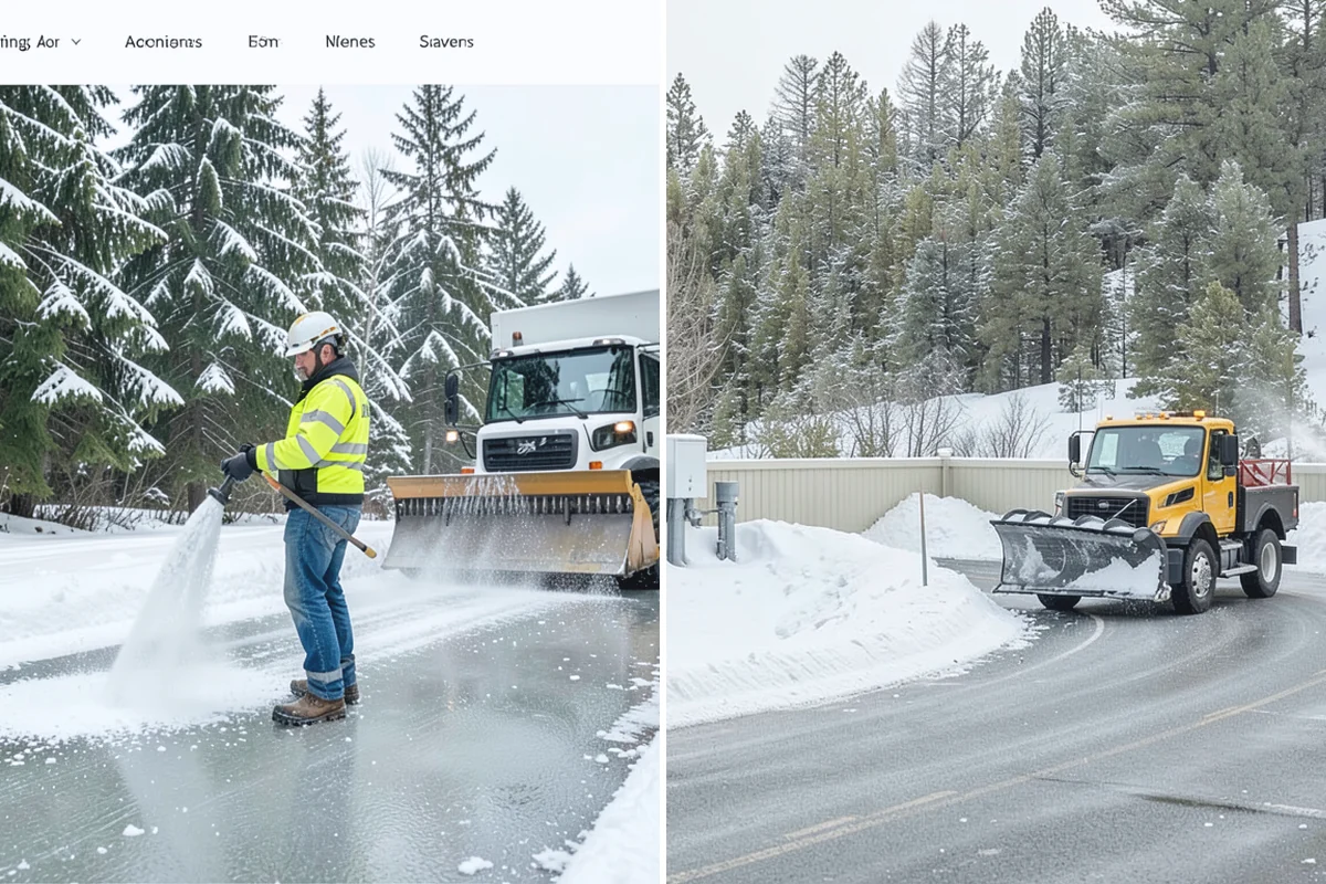 Shopping Center Deicing in Des Moines, King County, WA - Map tenant walkways, crosswalks, and shared entrances center-wide