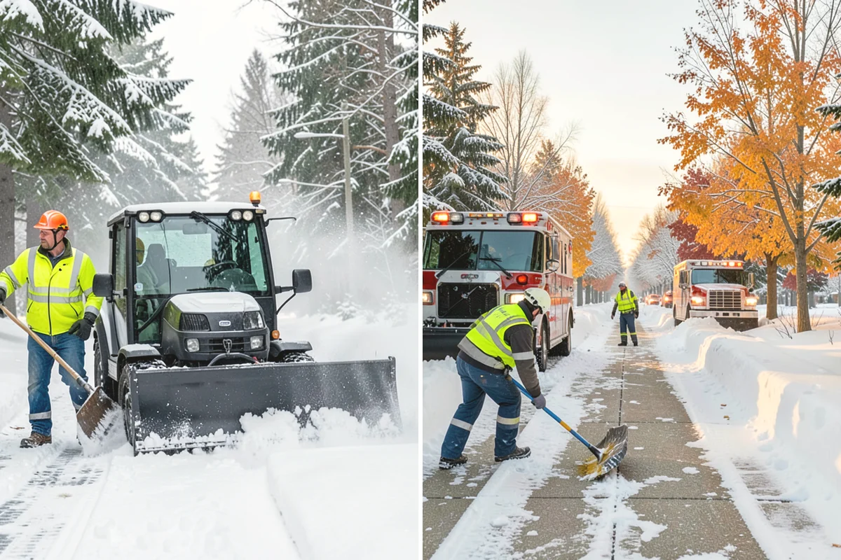 Shopping Center Deicing in Duvall, King County, WA - Map tenant walkways, crosswalks, and shared entrances center-wide