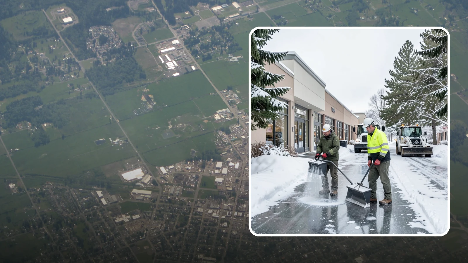 Shopping Center Deicing in Enumclaw, King County, WA - Deicing for shopping centers that keeps multi-tenant walkways, storefront aprons, and common areas safe across an entire retail...