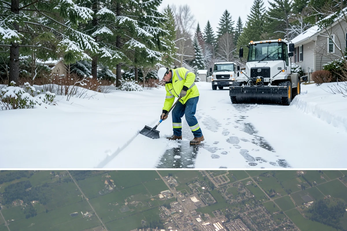 Shopping Center Deicing in Enumclaw, King County, WA - Service runs through the winter retail season, intensifying on freezing-rain days that overlap with weekend and holiday shopping...