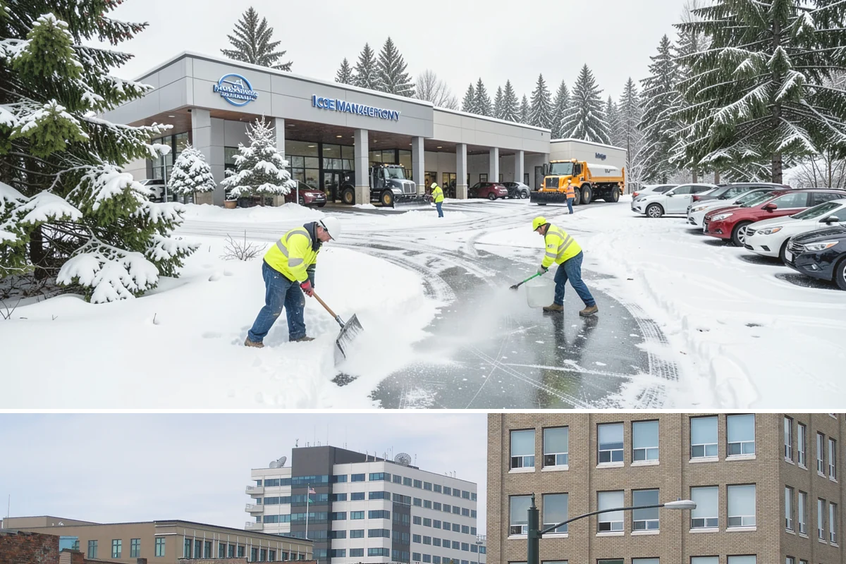 Shopping Center Deicing in Everett, Snohomish County, WA - Service runs through the winter retail season, intensifying on freezing-rain days that overlap with weekend and holiday shopping...