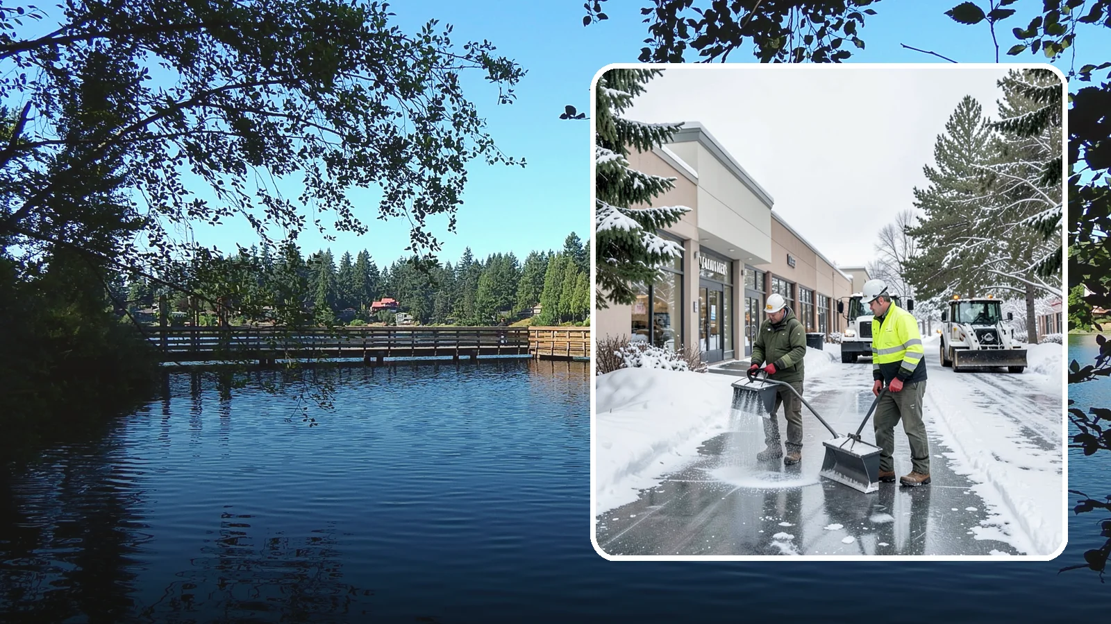Shopping Center Deicing in Federal Way, King County, WA - Deicing for shopping centers that keeps multi-tenant walkways, storefront aprons, and common areas safe across an entire retail...