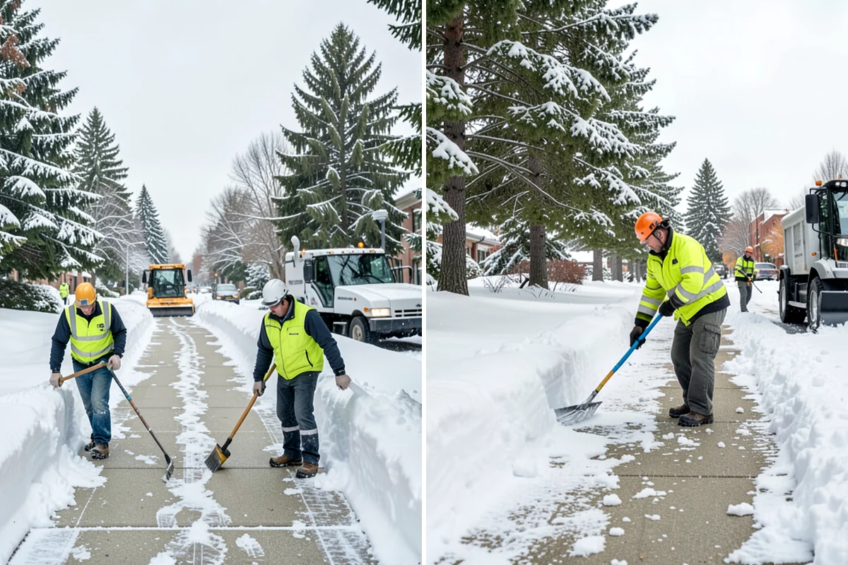 Shopping Center Deicing in Fircrest, Pierce County, WA - Map tenant walkways, crosswalks, and shared entrances center-wide