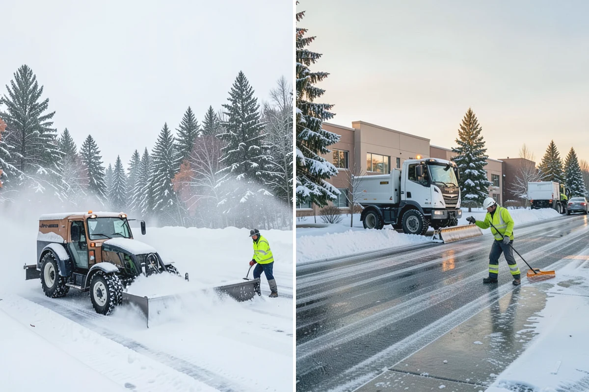 Shopping Center Deicing in Gold Bar, Snohomish County, WA - Map tenant walkways, crosswalks, and shared entrances center-wide