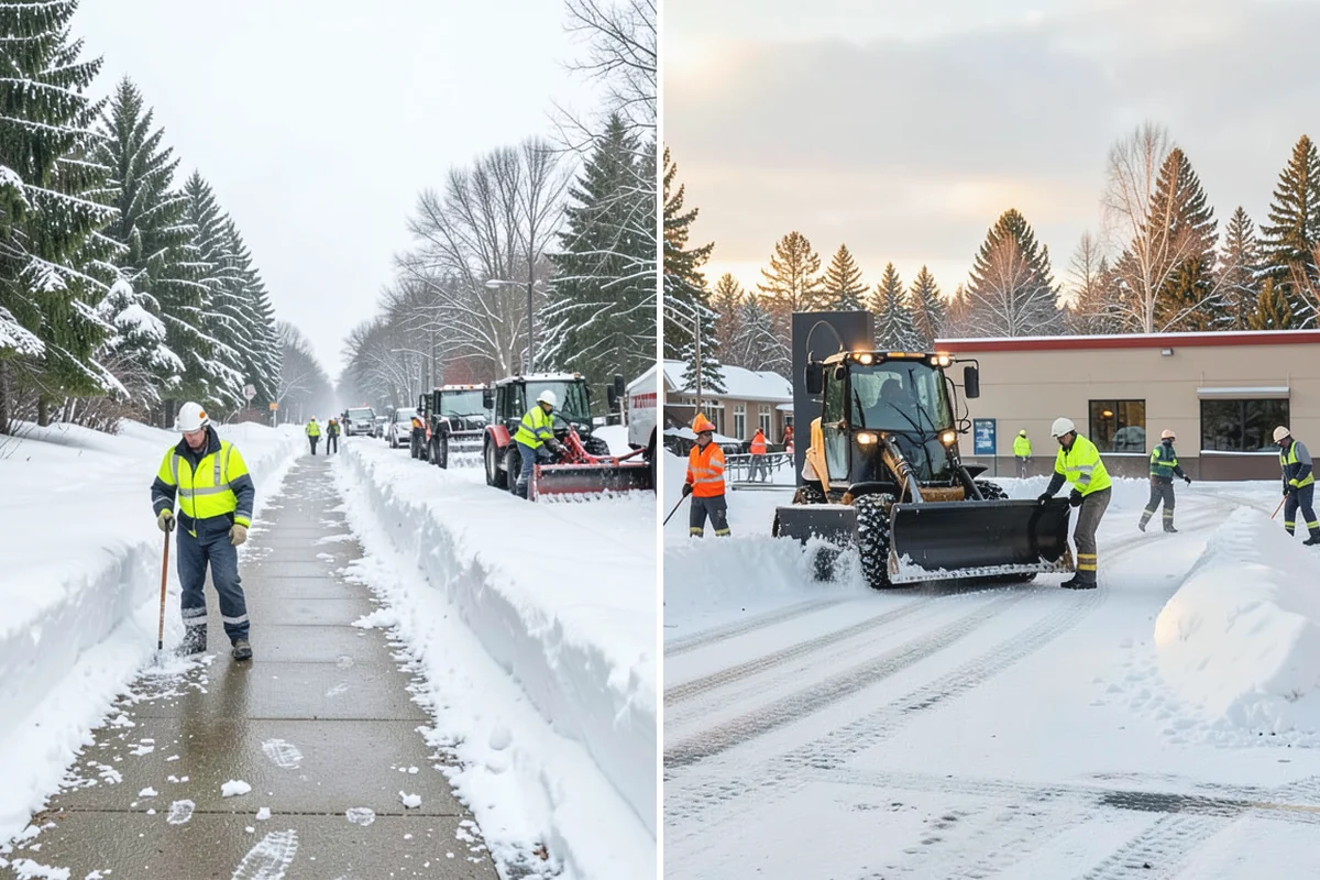 Shopping Center Deicing in Hamilton, Skagit County, WA - Map tenant walkways, crosswalks, and shared entrances center-wide