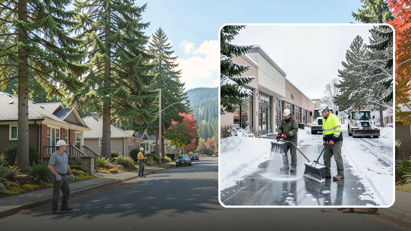 Shopping Center Deicing in Hunts Point, King County, WA - Deicing for shopping centers that keeps multi-tenant walkways, storefront aprons, and common areas safe across an entire retail...