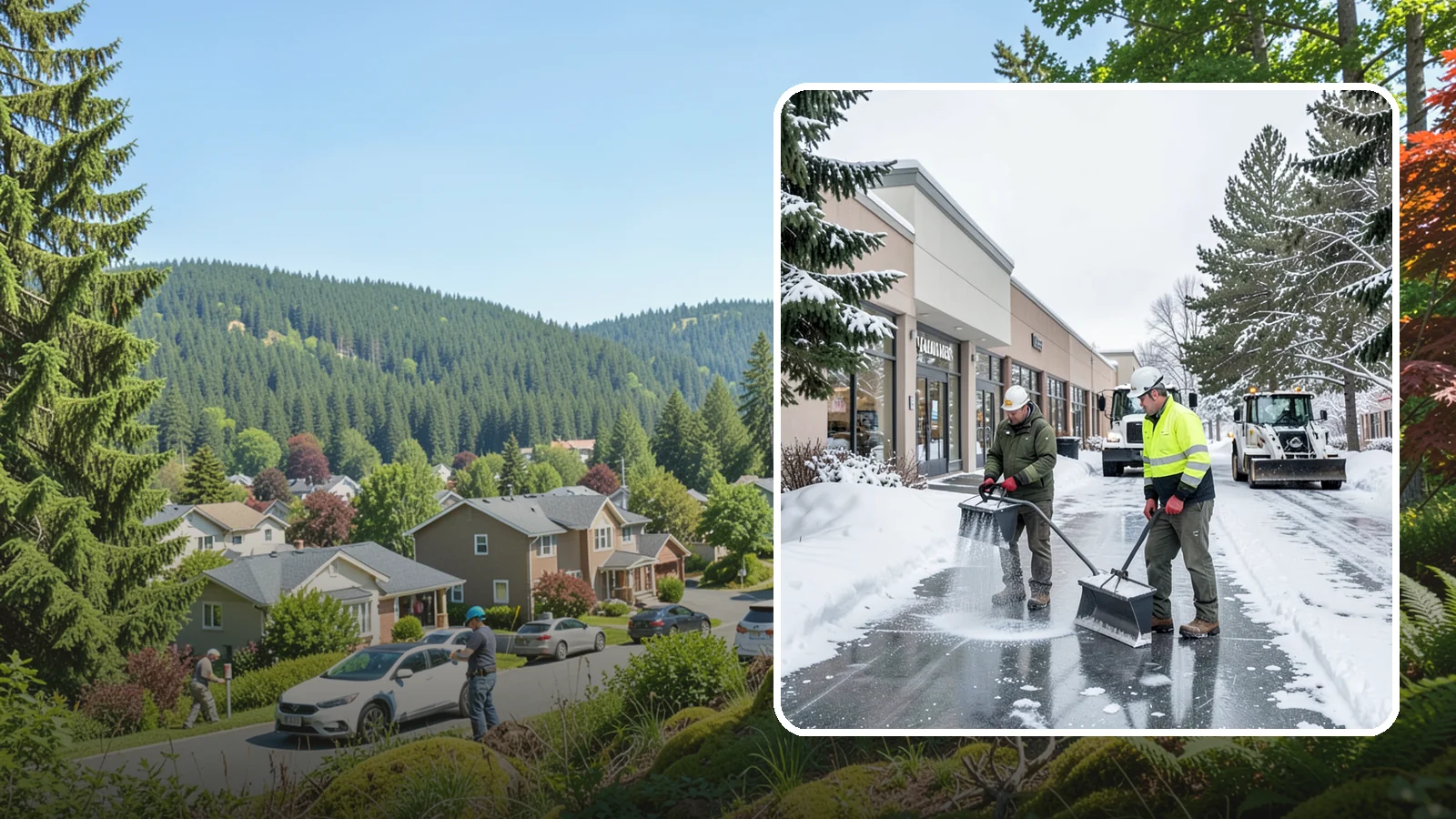 Shopping Center Deicing in Index, Snohomish County, WA - Deicing for shopping centers that keeps multi-tenant walkways, storefront aprons, and common areas safe across an entire retail...