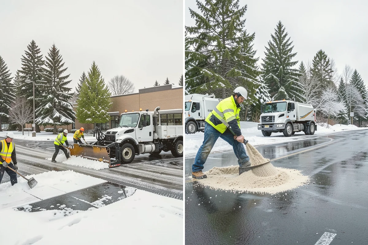 Shopping Center Deicing in Index, Snohomish County, WA - Map tenant walkways, crosswalks, and shared entrances center-wide