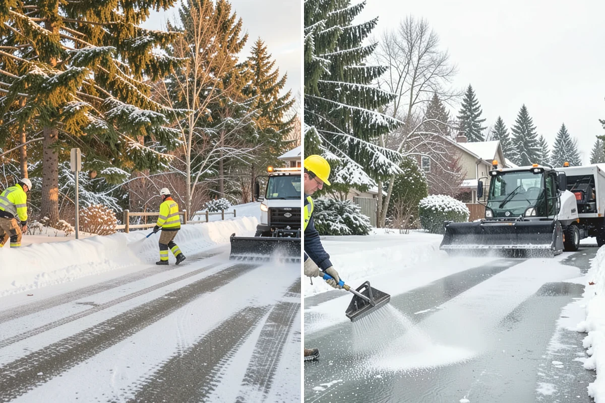 Shopping Center Deicing in Issaquah, King County, WA - Map tenant walkways, crosswalks, and shared entrances center-wide