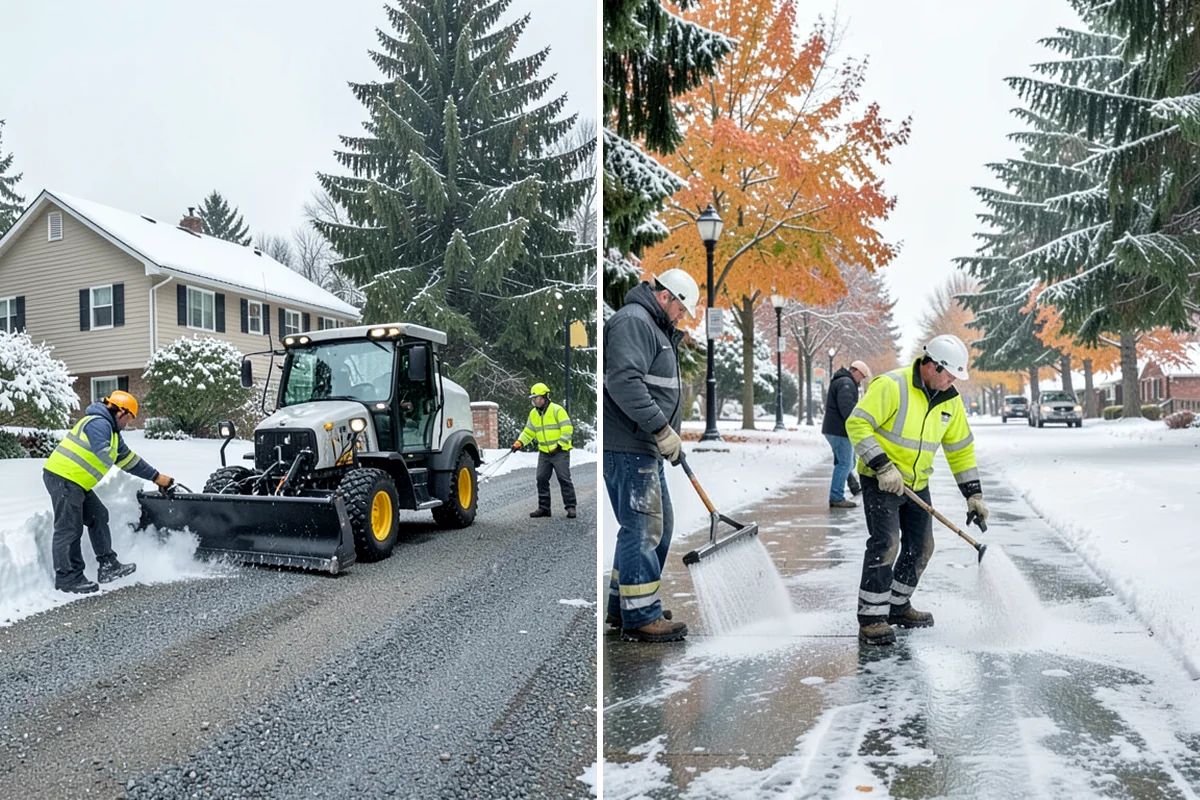 Shopping Center Deicing in Kenmore, King County, WA - Map tenant walkways, crosswalks, and shared entrances center-wide
