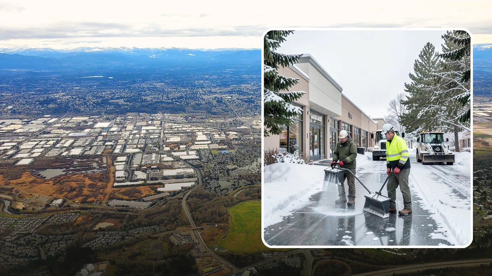 Shopping Center Deicing in Kent, King County, WA - Deicing for shopping centers that keeps multi-tenant walkways, storefront aprons, and common areas safe across an entire retail...