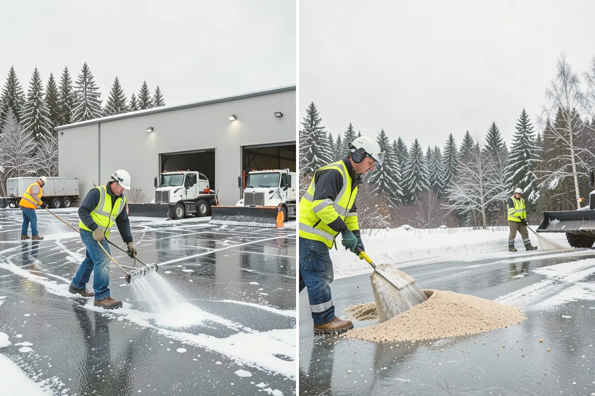 Shopping Center Deicing in Kent, King County, WA - Map tenant walkways, crosswalks, and shared entrances center-wide