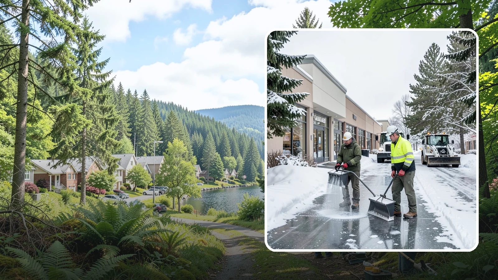 Shopping Center Deicing in Lake Forest Park, King County, WA - Deicing for shopping centers that keeps multi-tenant walkways, storefront aprons, and common areas safe across an entire retail...
