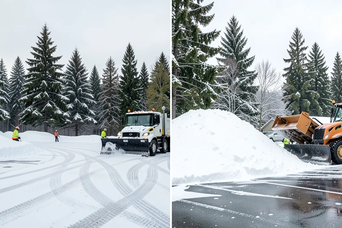 Shopping Center Deicing in Lake Forest Park, King County, WA - Map tenant walkways, crosswalks, and shared entrances center-wide