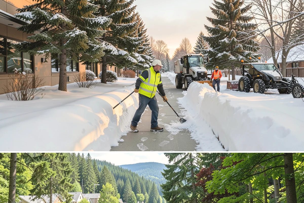 Shopping Center Deicing in Lake Forest Park, King County, WA - Service runs through the winter retail season, intensifying on freezing-rain days that overlap with weekend and holiday shopping...