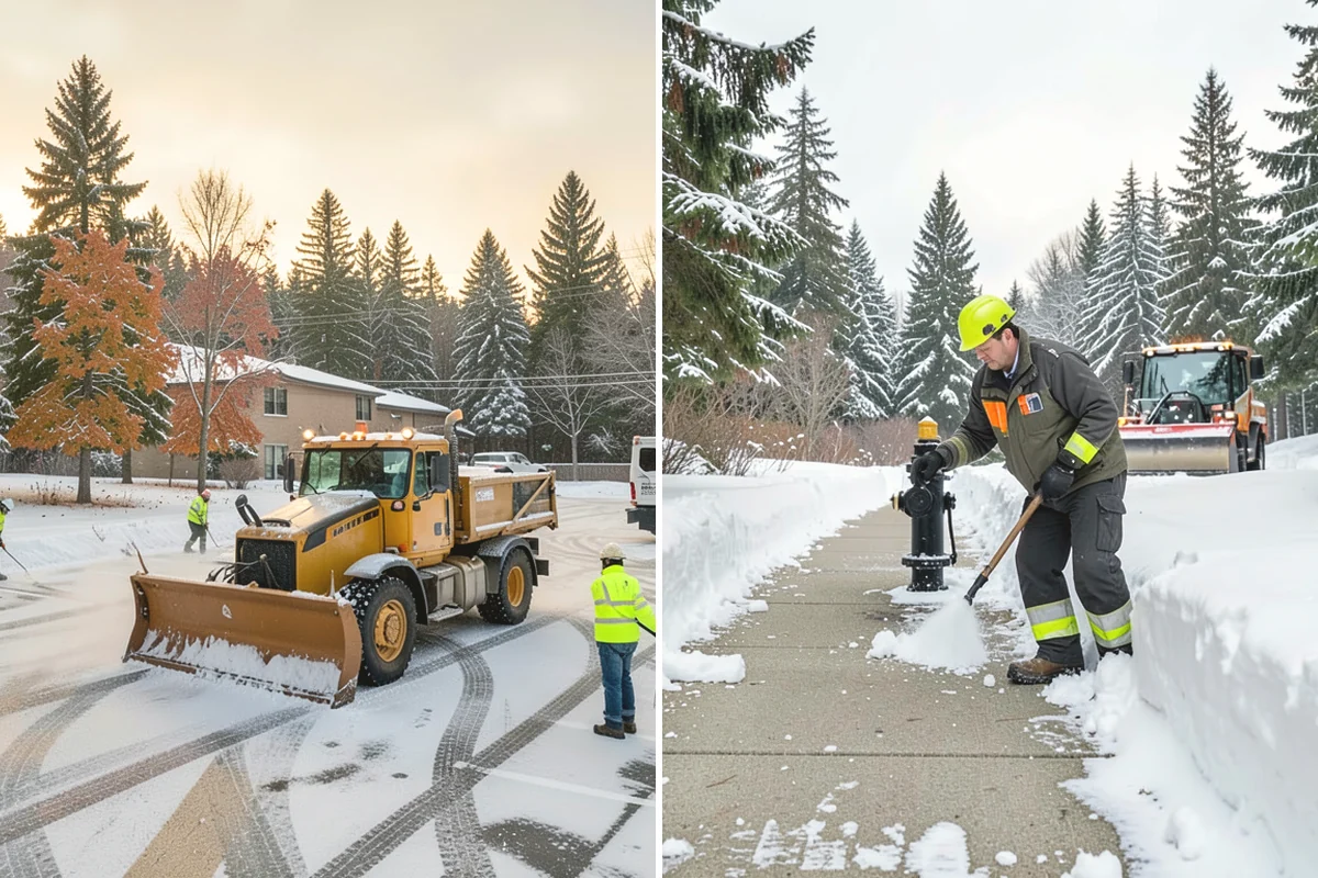 Shopping Center Deicing in Lake Stevens, Snohomish County, WA - Map tenant walkways, crosswalks, and shared entrances center-wide