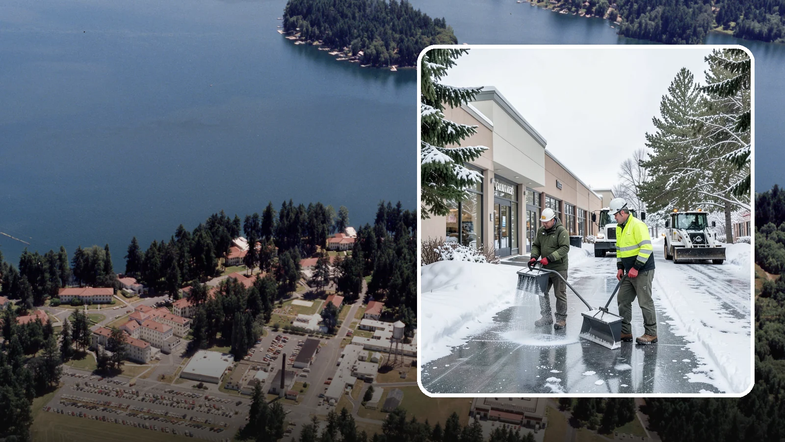 Shopping Center Deicing in Lakewood, Pierce County, WA - Deicing for shopping centers that keeps multi-tenant walkways, storefront aprons, and common areas safe across an entire retail...