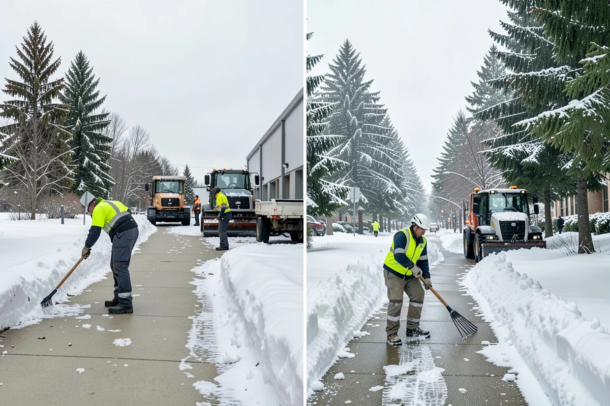 Shopping Center Deicing in Lakewood, Pierce County, WA - Map tenant walkways, crosswalks, and shared entrances center-wide