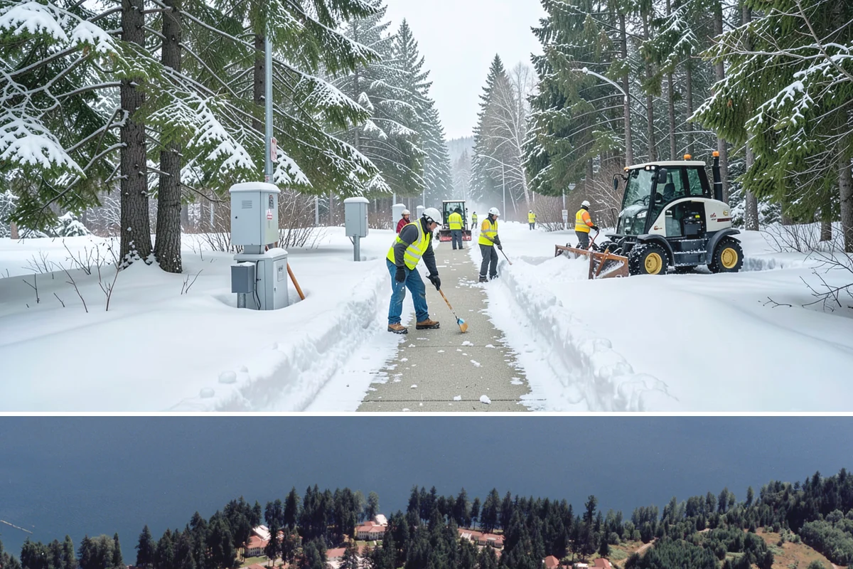 Shopping Center Deicing in Lakewood, Pierce County, WA - Service runs through the winter retail season, intensifying on freezing-rain days that overlap with weekend and holiday shopping...