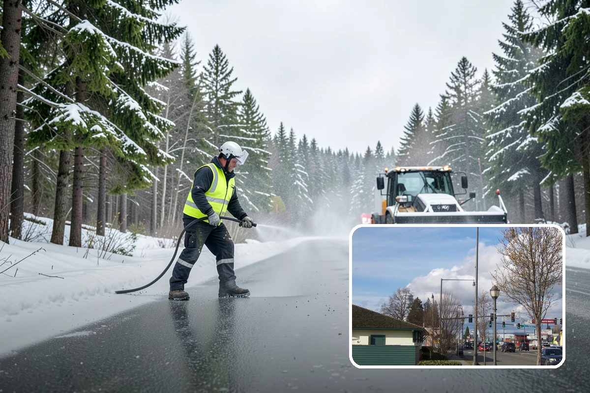Shopping Center Deicing in Marysville, Snohomish County, WA - Keeps every tenant's storefront safe and shoppable