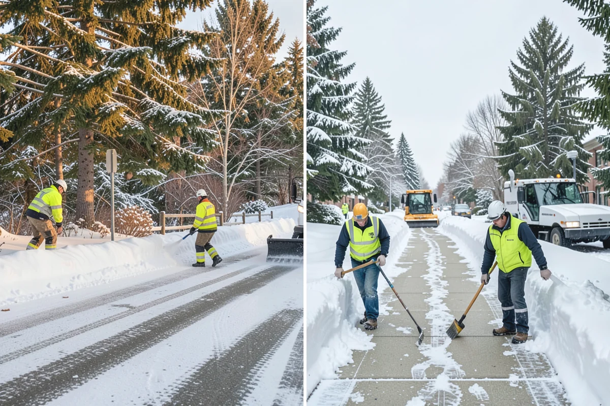 Shopping Center Deicing in Marysville, Snohomish County, WA - Map tenant walkways, crosswalks, and shared entrances center-wide