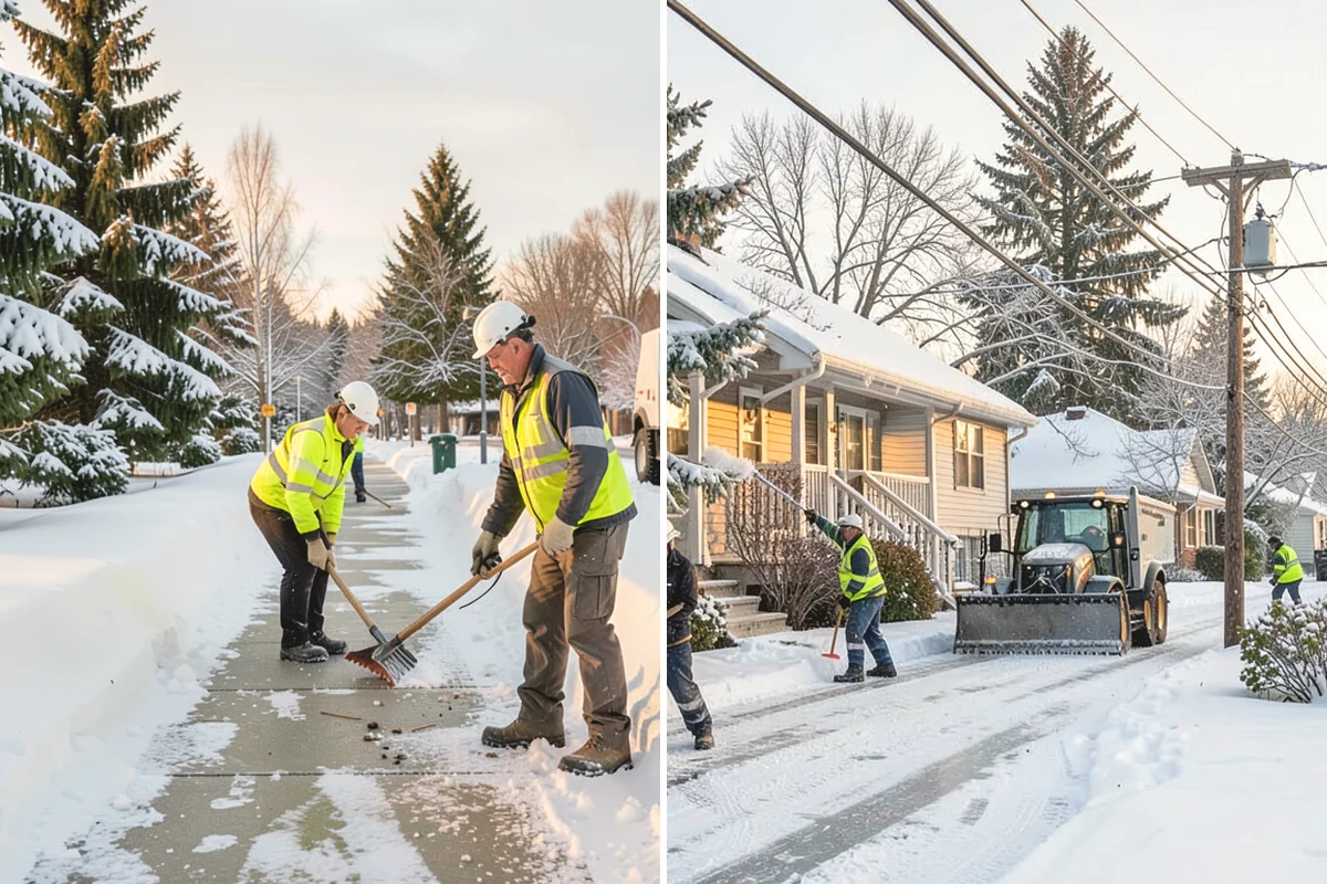 Shopping Center Deicing in Mercer Island, King County, WA - Map tenant walkways, crosswalks, and shared entrances center-wide