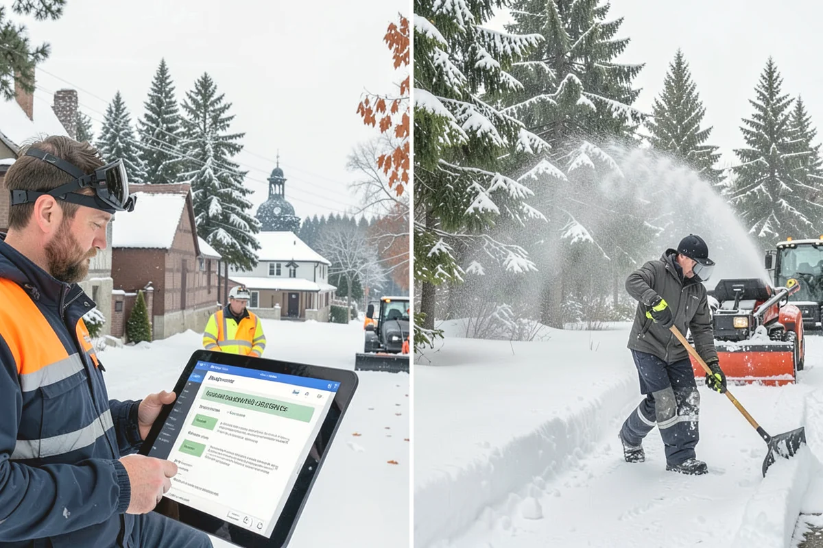 Shopping Center Deicing in Mill Creek, Snohomish County, WA - Map tenant walkways, crosswalks, and shared entrances center-wide