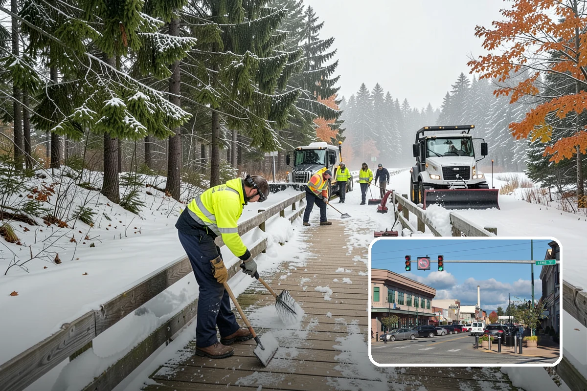 Shopping Center Deicing in Monroe, Snohomish County, WA - Keeps every tenant's storefront safe and shoppable