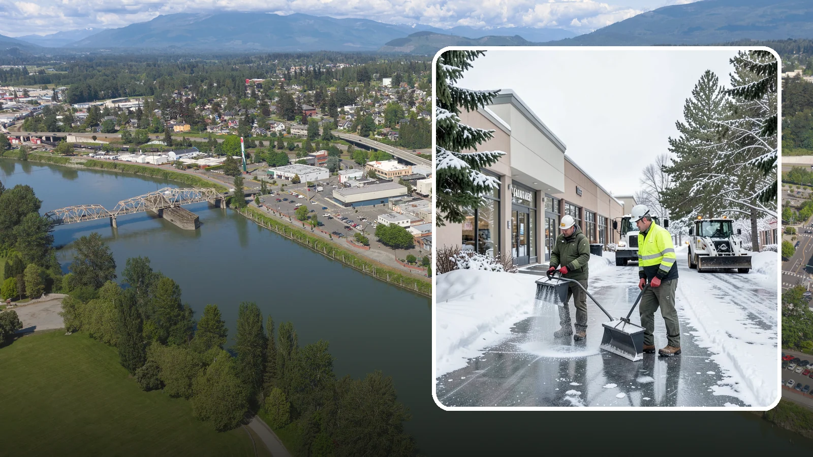 Shopping Center Deicing in Mount Vernon, Skagit County, WA - Deicing for shopping centers that keeps multi-tenant walkways, storefront aprons, and common areas safe across an entire retail...