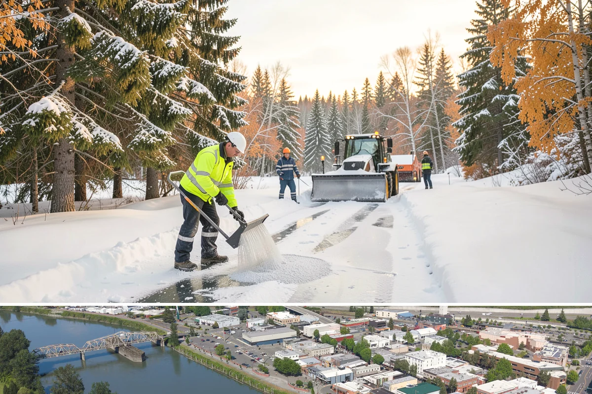 Shopping Center Deicing in Mount Vernon, Skagit County, WA - Service runs through the winter retail season, intensifying on freezing-rain days that overlap with weekend and holiday shopping...