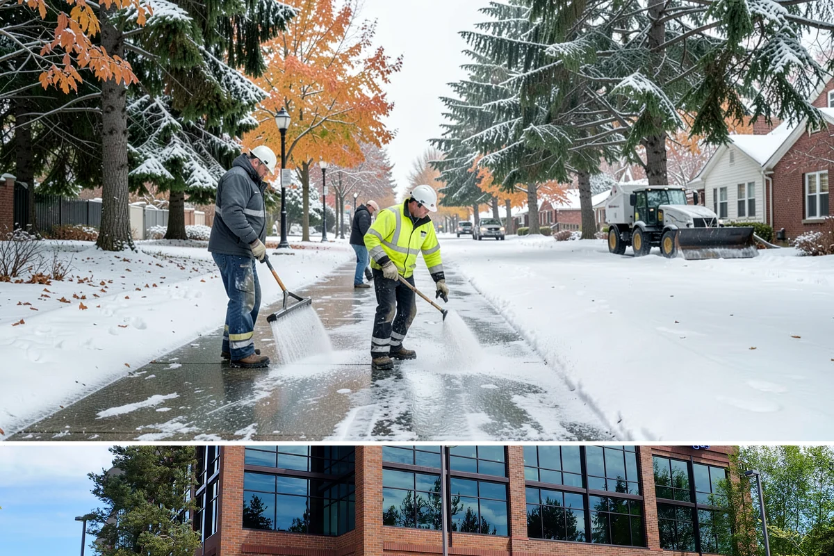 Shopping Center Deicing in Mountlake Terrace, Snohomish County, WA - Service runs through the winter retail season, intensifying on freezing-rain days that overlap with weekend and holiday shopping...