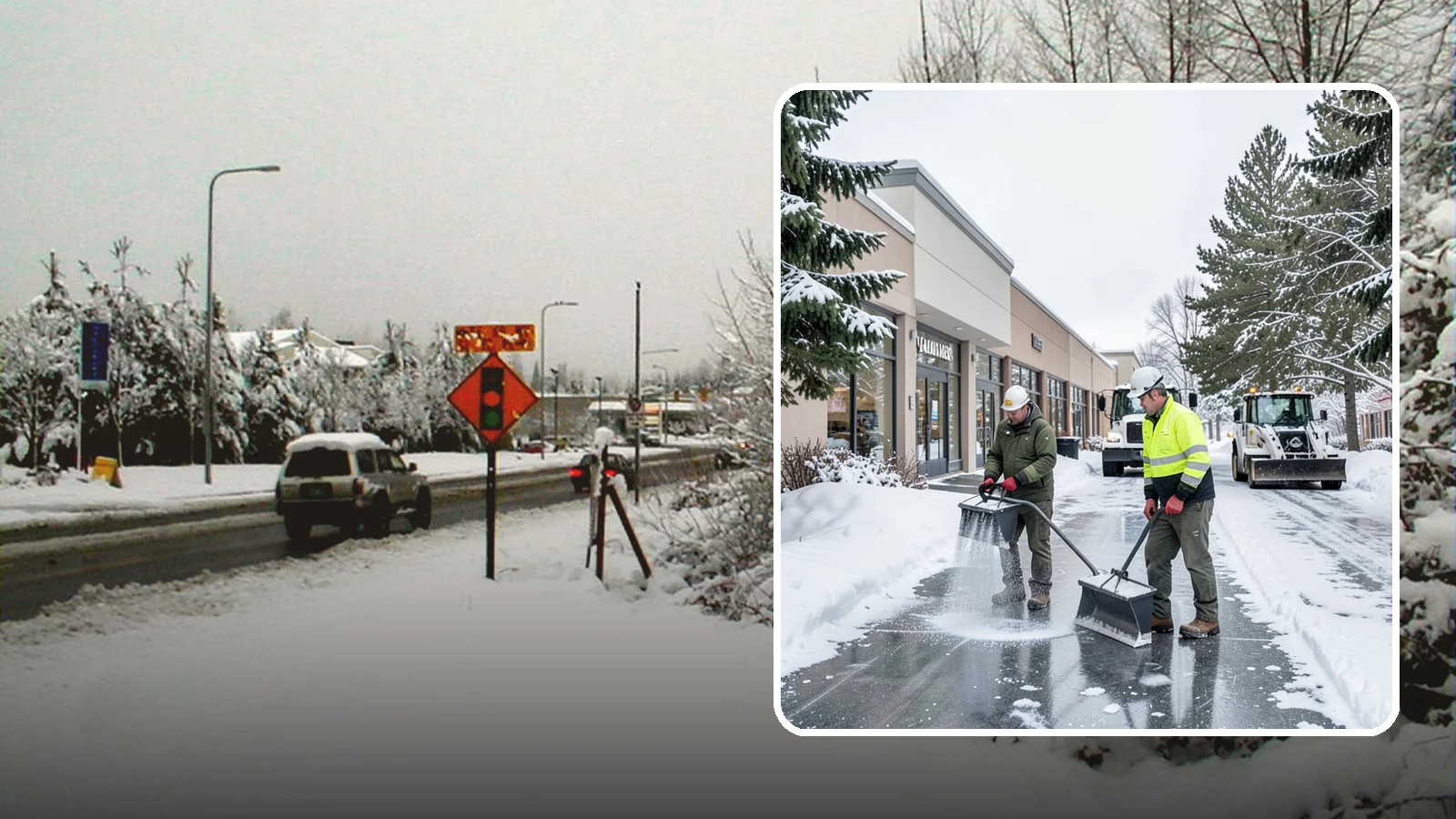 Shopping Center Deicing in Newcastle, King County, WA - Deicing for shopping centers that keeps multi-tenant walkways, storefront aprons, and common areas safe across an entire retail...