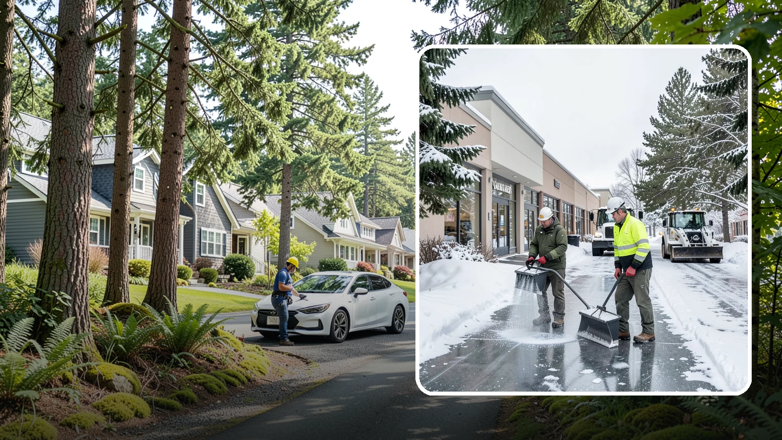 Shopping Center Deicing in Normandy Park, King County, WA - Deicing for shopping centers that keeps multi-tenant walkways, storefront aprons, and common areas safe across an entire retail...