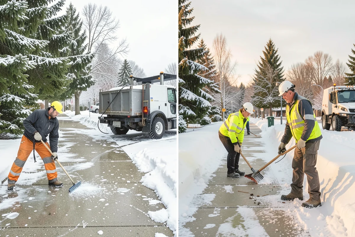 Shopping Center Deicing in North Bend, King County, WA - Map tenant walkways, crosswalks, and shared entrances center-wide