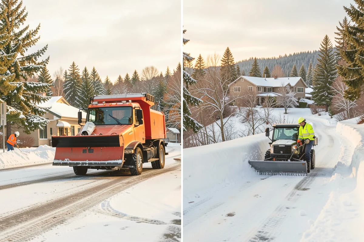 Shopping Center Deicing in Orting, Pierce County, WA - Map tenant walkways, crosswalks, and shared entrances center-wide
