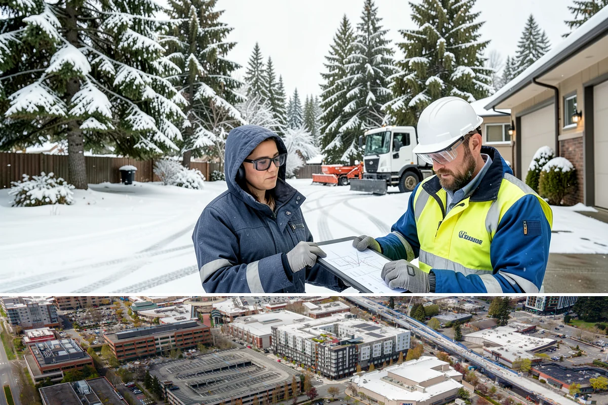 Shopping Center Deicing in Redmond, King County, WA - Service runs through the winter retail season, intensifying on freezing-rain days that overlap with weekend and holiday shopping...
