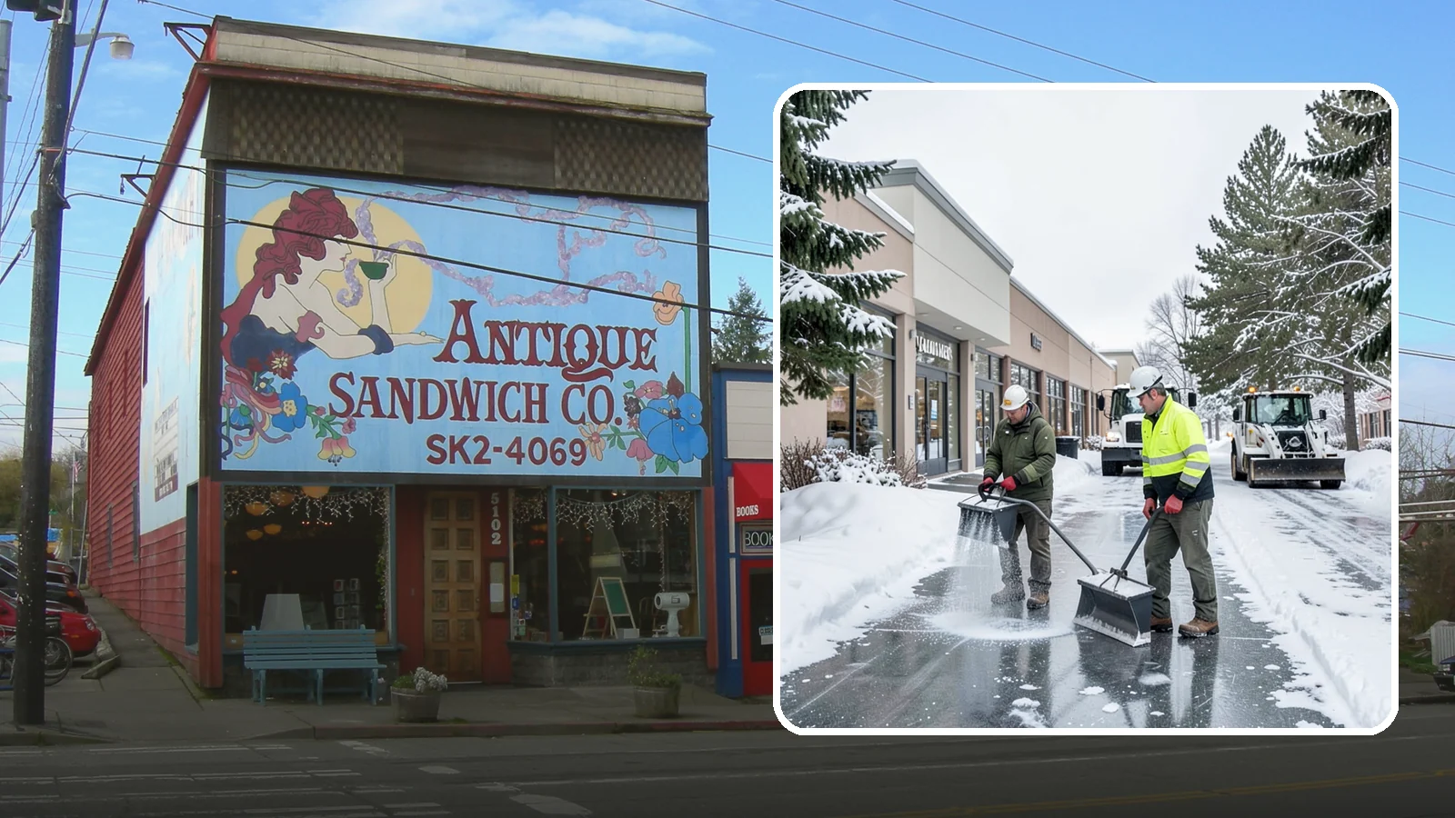 Shopping Center Deicing in Ruston, Pierce County, WA - Deicing for shopping centers that keeps multi-tenant walkways, storefront aprons, and common areas safe across an entire retail...