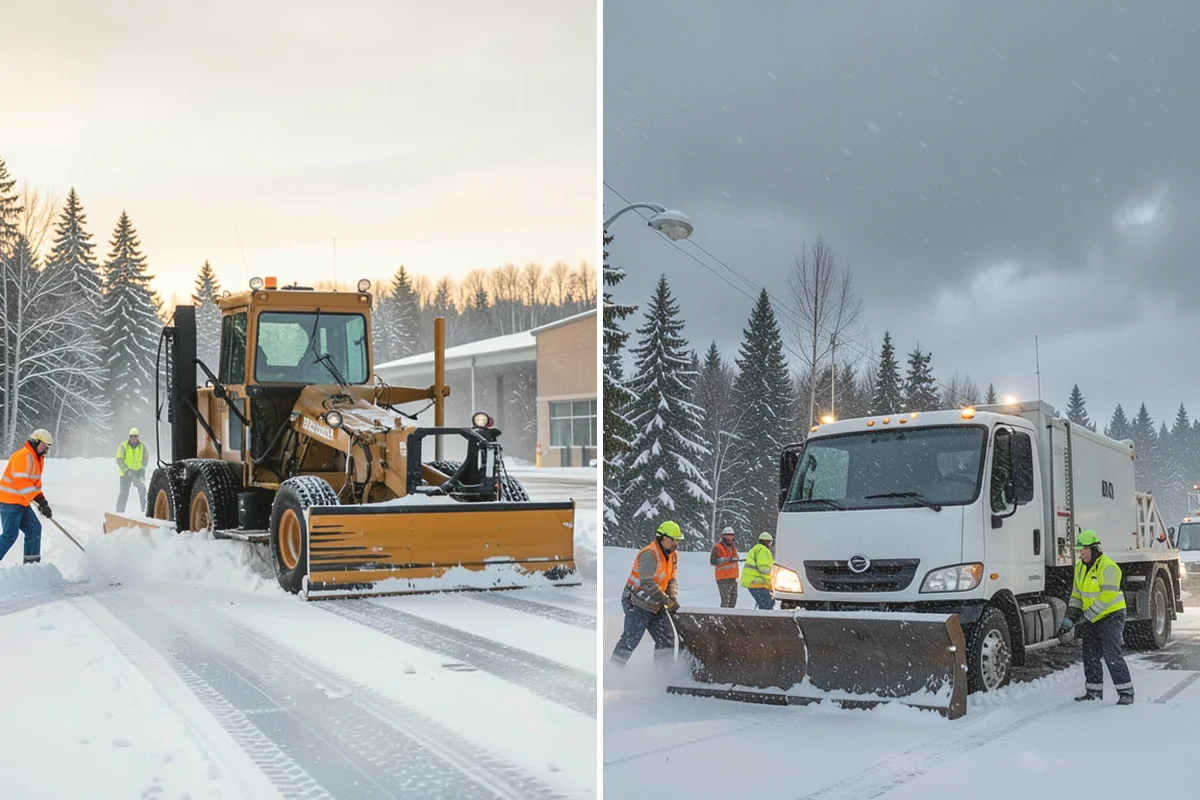 Shopping Center Deicing in Ruston, Pierce County, WA - Map tenant walkways, crosswalks, and shared entrances center-wide