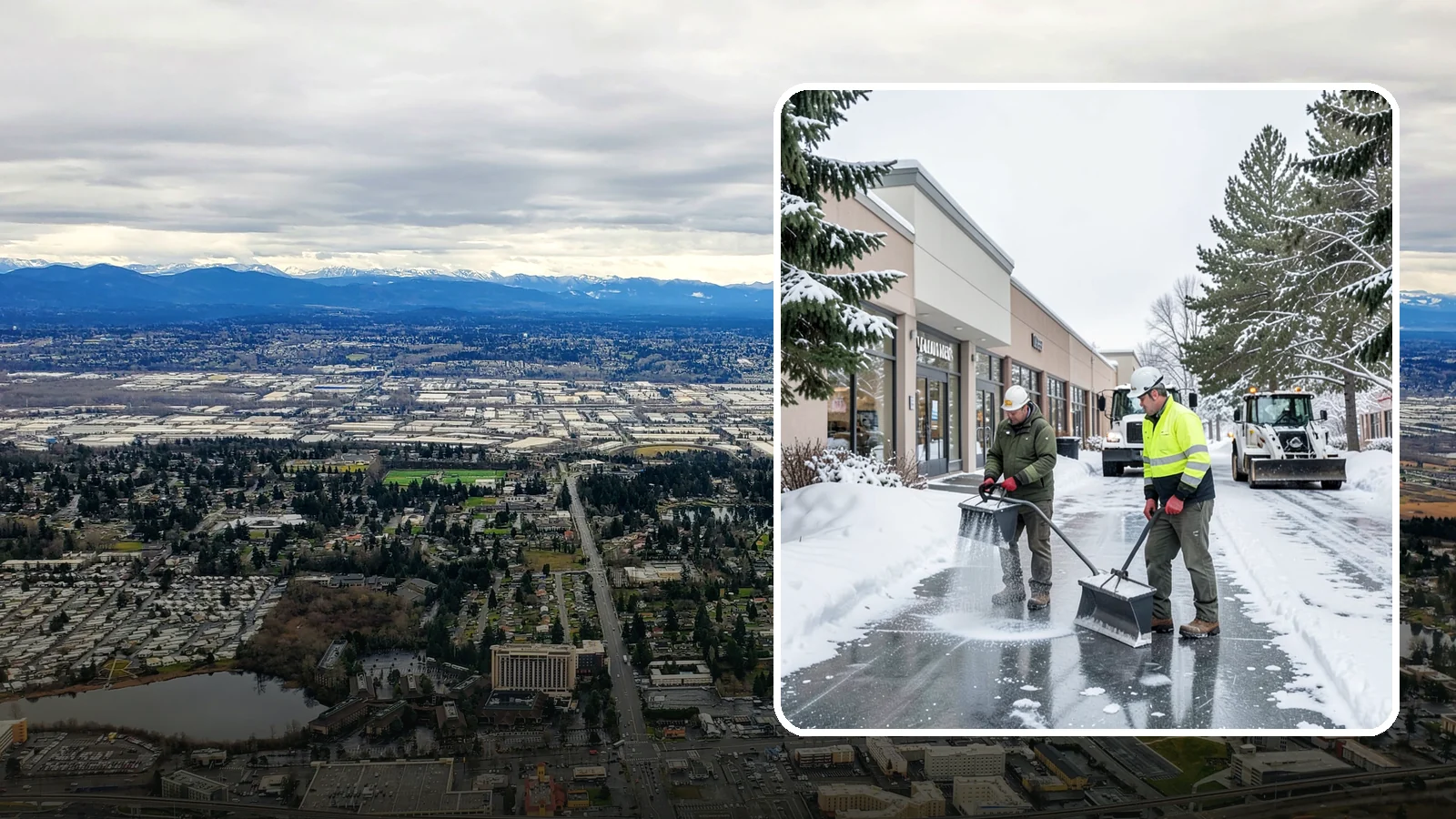 Shopping Center Deicing in SeaTac, King County, WA - Deicing for shopping centers that keeps multi-tenant walkways, storefront aprons, and common areas safe across an entire retail...