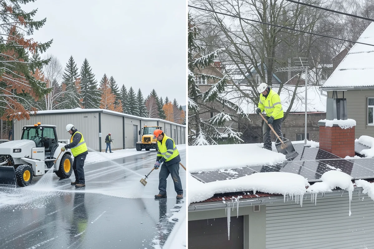 Shopping Center Deicing in Skykomish, King County, WA - Map tenant walkways, crosswalks, and shared entrances center-wide