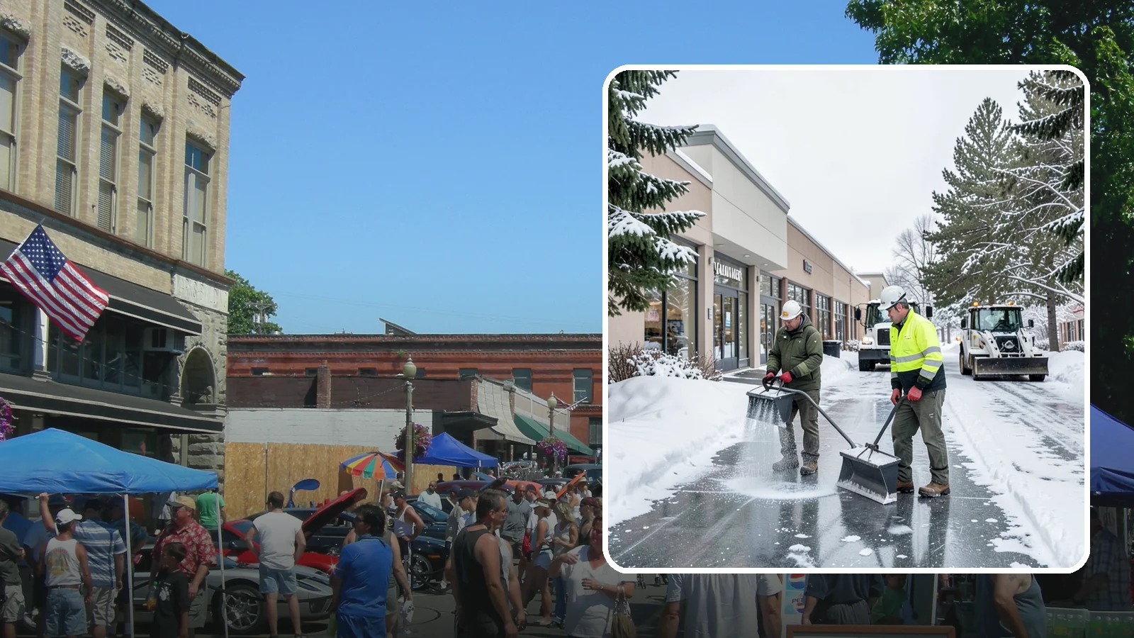 Shopping Center Deicing in Snohomish, Snohomish County, WA - Deicing for shopping centers that keeps multi-tenant walkways, storefront aprons, and common areas safe across an entire retail...
