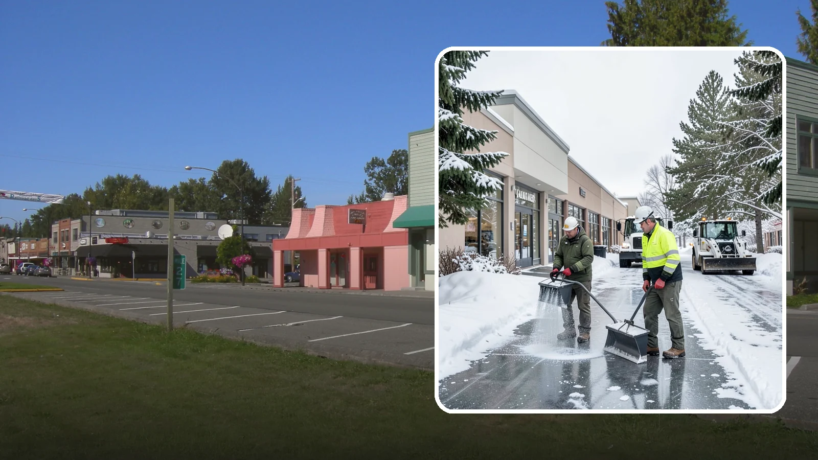 Shopping Center Deicing in Snoqualmie, King County, WA - Deicing for shopping centers that keeps multi-tenant walkways, storefront aprons, and common areas safe across an entire retail...