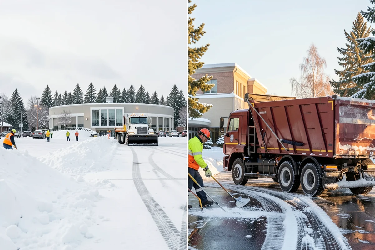 Shopping Center Deicing in Snoqualmie, King County, WA - Map tenant walkways, crosswalks, and shared entrances center-wide