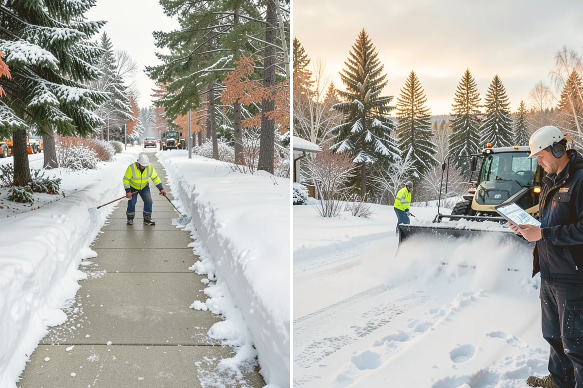 Shopping Center Deicing in Stanwood, Snohomish County, WA - Map tenant walkways, crosswalks, and shared entrances center-wide