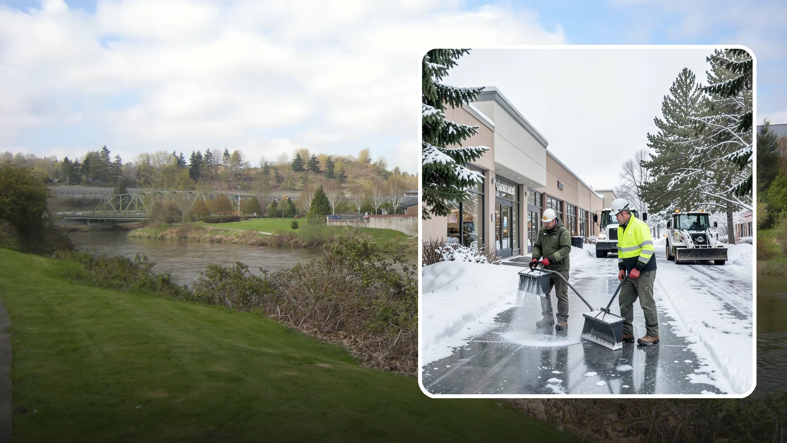 Shopping Center Deicing in Tukwila, King County, WA - Deicing for shopping centers that keeps multi-tenant walkways, storefront aprons, and common areas safe across an entire retail...