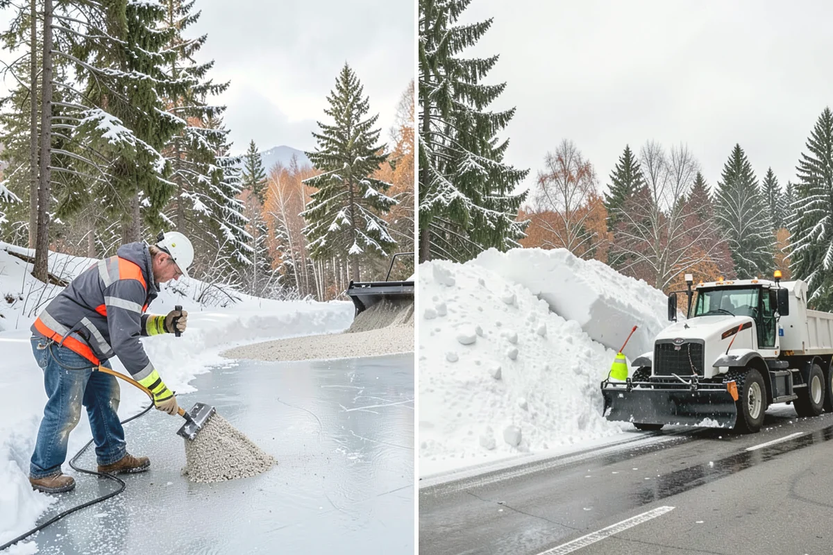 Shopping Center Deicing in Yarrow Point, King County, WA - Map tenant walkways, crosswalks, and shared entrances center-wide
