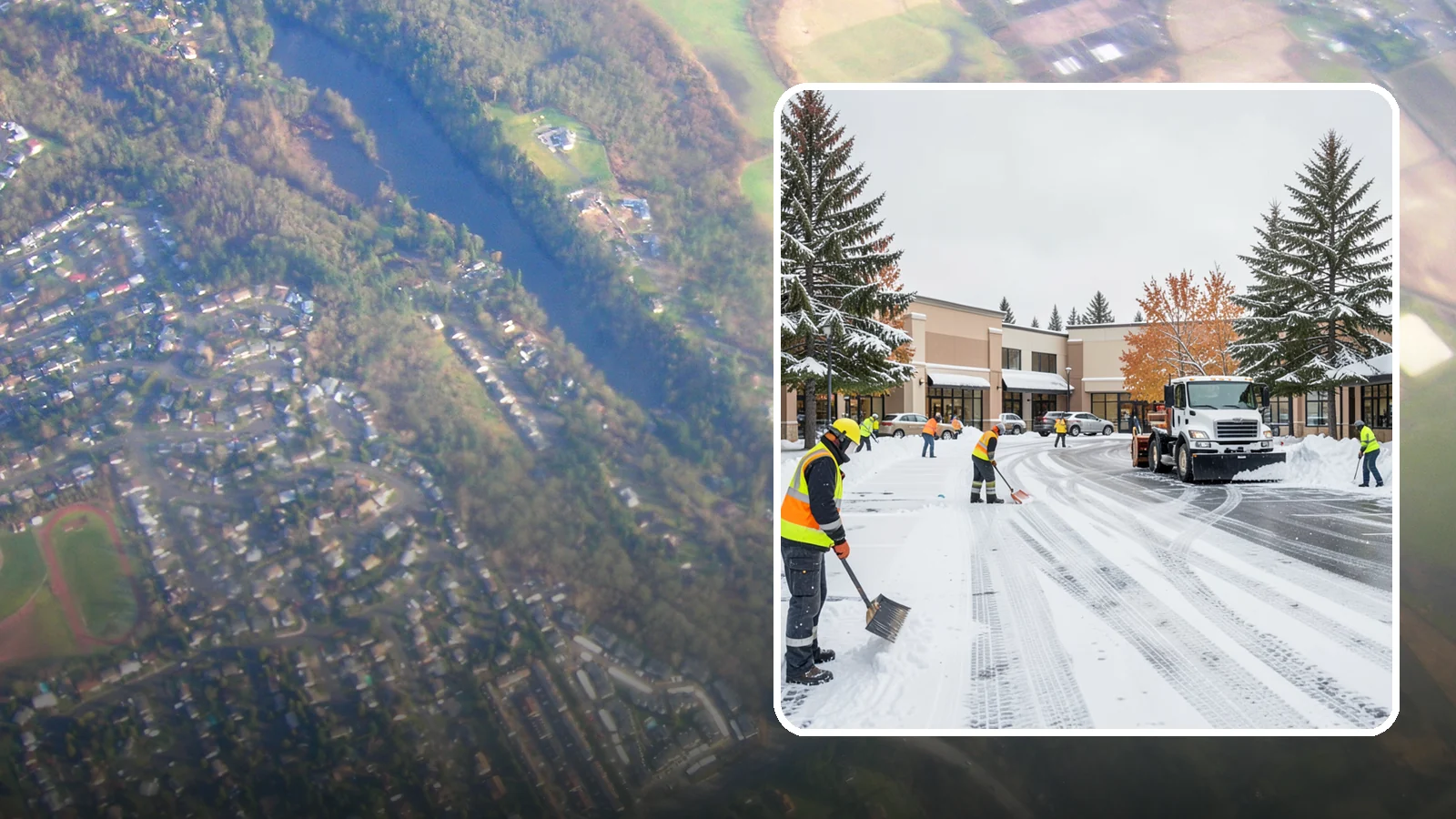 Shopping Center Parking Lot Snow Removal in Algona, King County, WA - We clear large multi-tenant shopping center lots so Western Washington shoppers reach every storefront through winter.