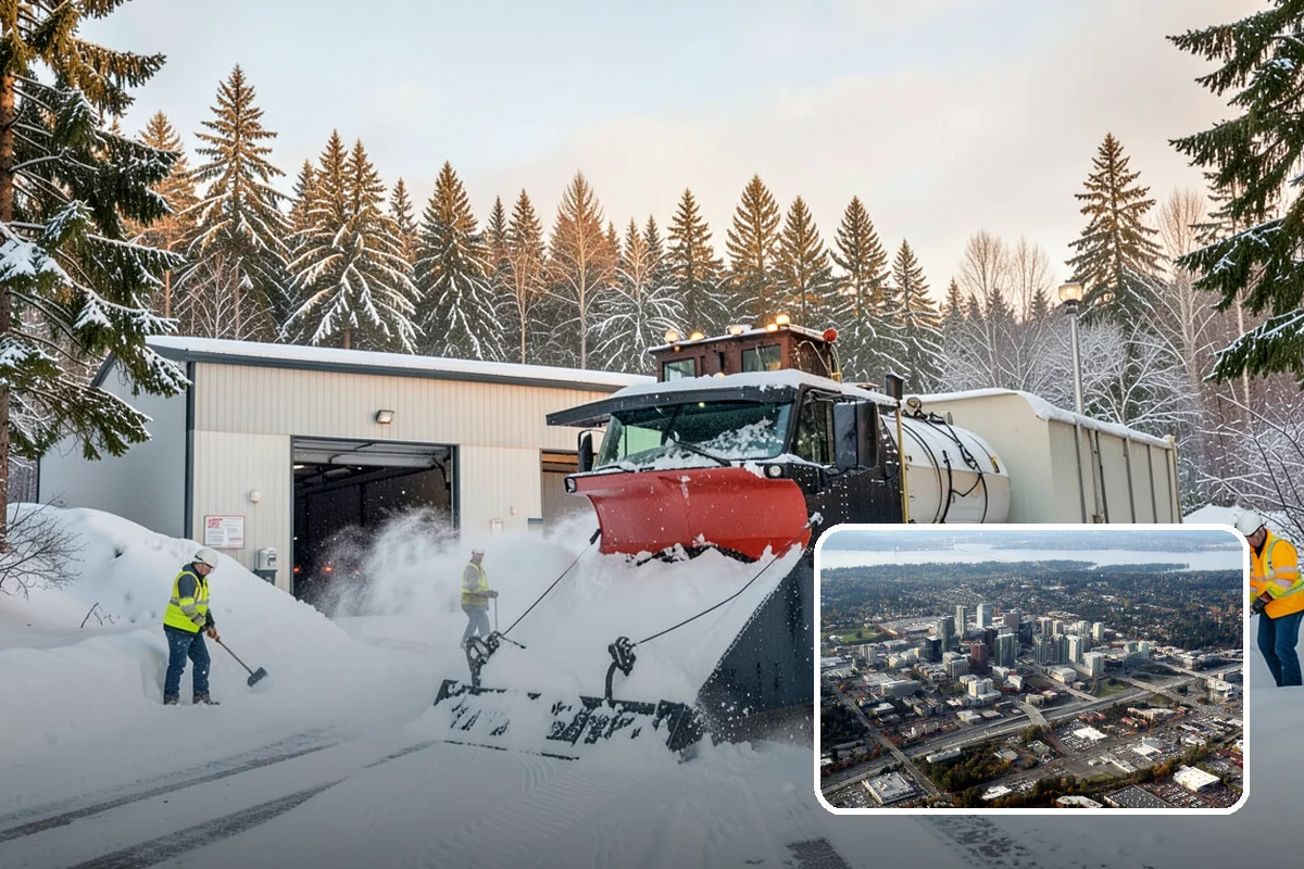 Shopping Center Parking Lot Snow Removal in Bellevue, King County, WA - Every tenant's storefront stays reachable across the shared lot