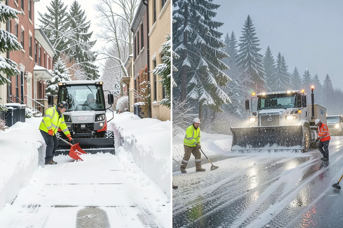 Shopping Center Parking Lot Snow Removal in Black Diamond, King County, WA - Map tenant storefronts, drive aisles, and crosswalk connections